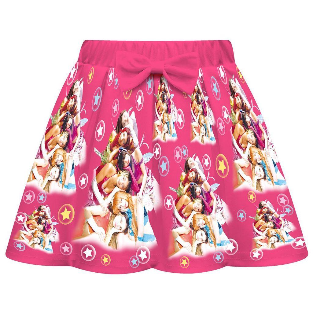 3 Stück/Sets Kinder Mädchen KATSEYE Pop-Sänger Druck Kurzarm T-Shirt Rock Tasche Set