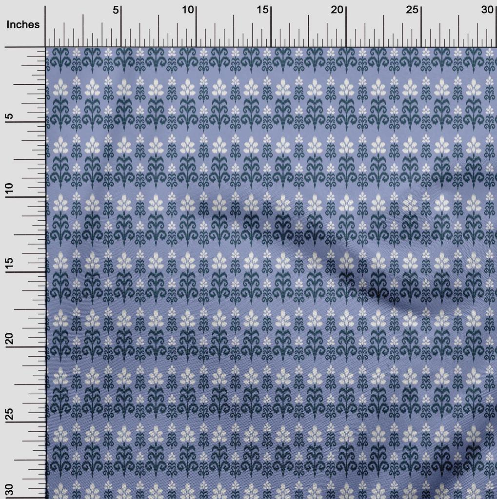 oneOone Cotton Flex Fabric Floral Ikat Printed Fabric 1 Yard 40 Inch Wide