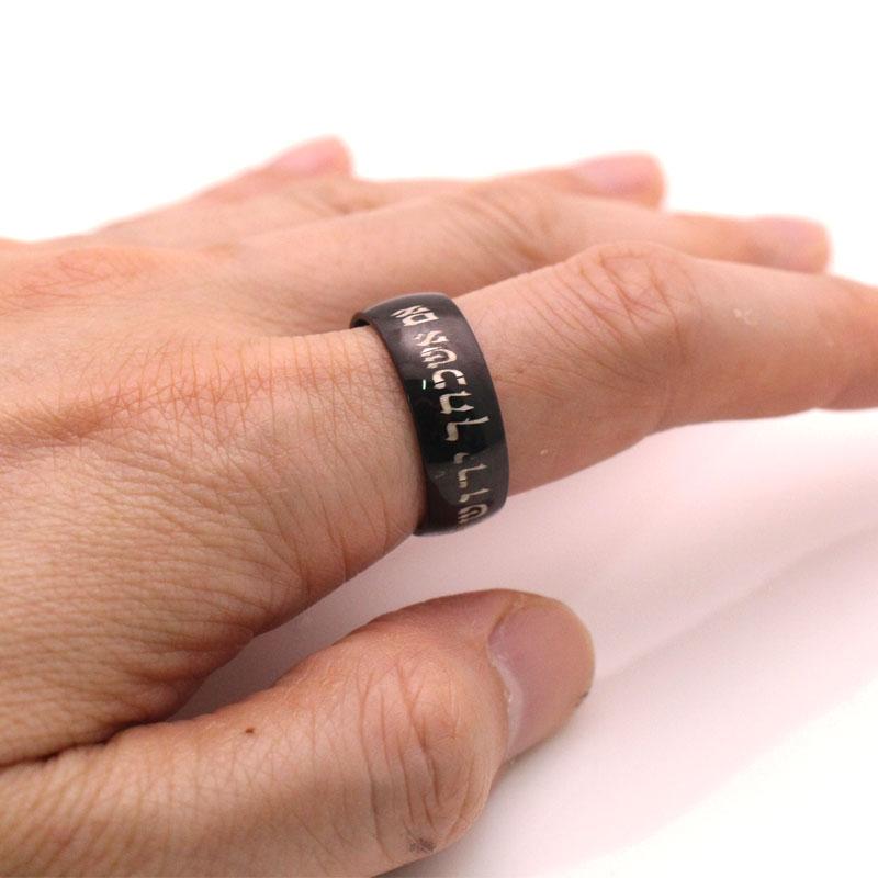 Si olvido Jerusalén Israel Anillo de Acero Inoxidable acero inoxidable Anillo Hebrew je estrella de David