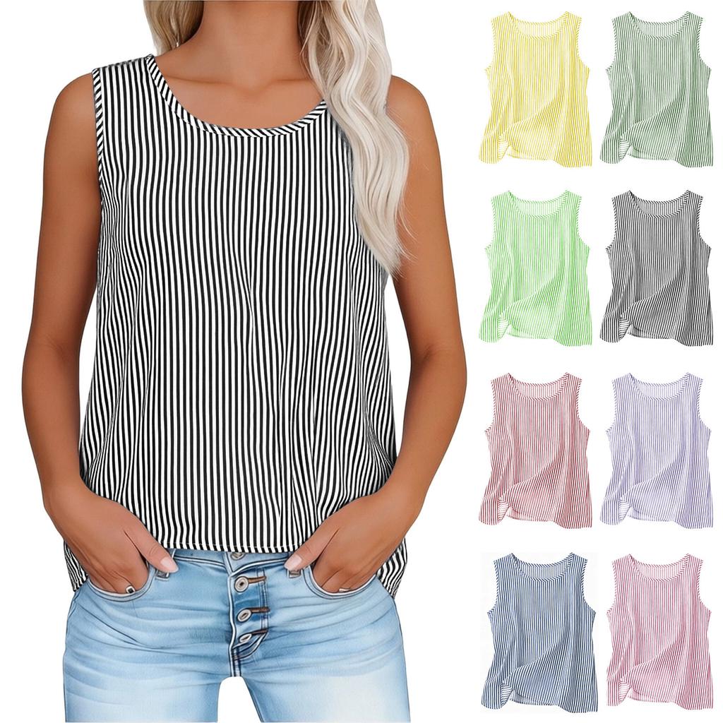 Womens Spring Tops Sleeveless Striped Blouse Summer Shirts for Women Lightweight Casual Tank Womens Summer Shirts