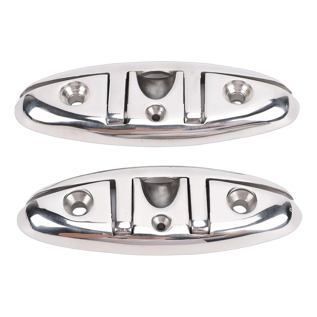 2 Sets Boat Folding Cleat 316 Stainless Steel   Up Dock Cleats with Back Plates and Screws for Kayak Yacht Pontoon