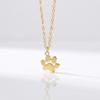 Adorable Cartoon Cat Paw Print Pendant Necklace - Stainless Steel Collarbone Jewelry for Women