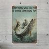 Retro Metal Tin Sign Fishing 8x12 Inch Wall Decor for Bar Man Cave