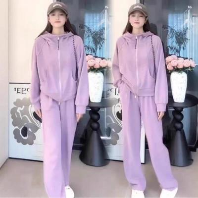 Dame Street Style Koreansk Hættetrøje & Sweatpants Sæt - Afslappet Efterår/Vinter To-delt