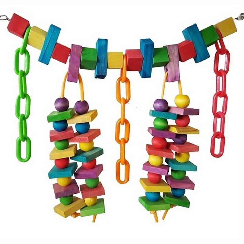 Colorful Parrot Cage Chew Toys Pet Bird Conure Swing Scratcher Bites Toy
