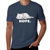 Nope Funny Cute Lazy Cat Gift Tshirt Urban Style Print Tshirt