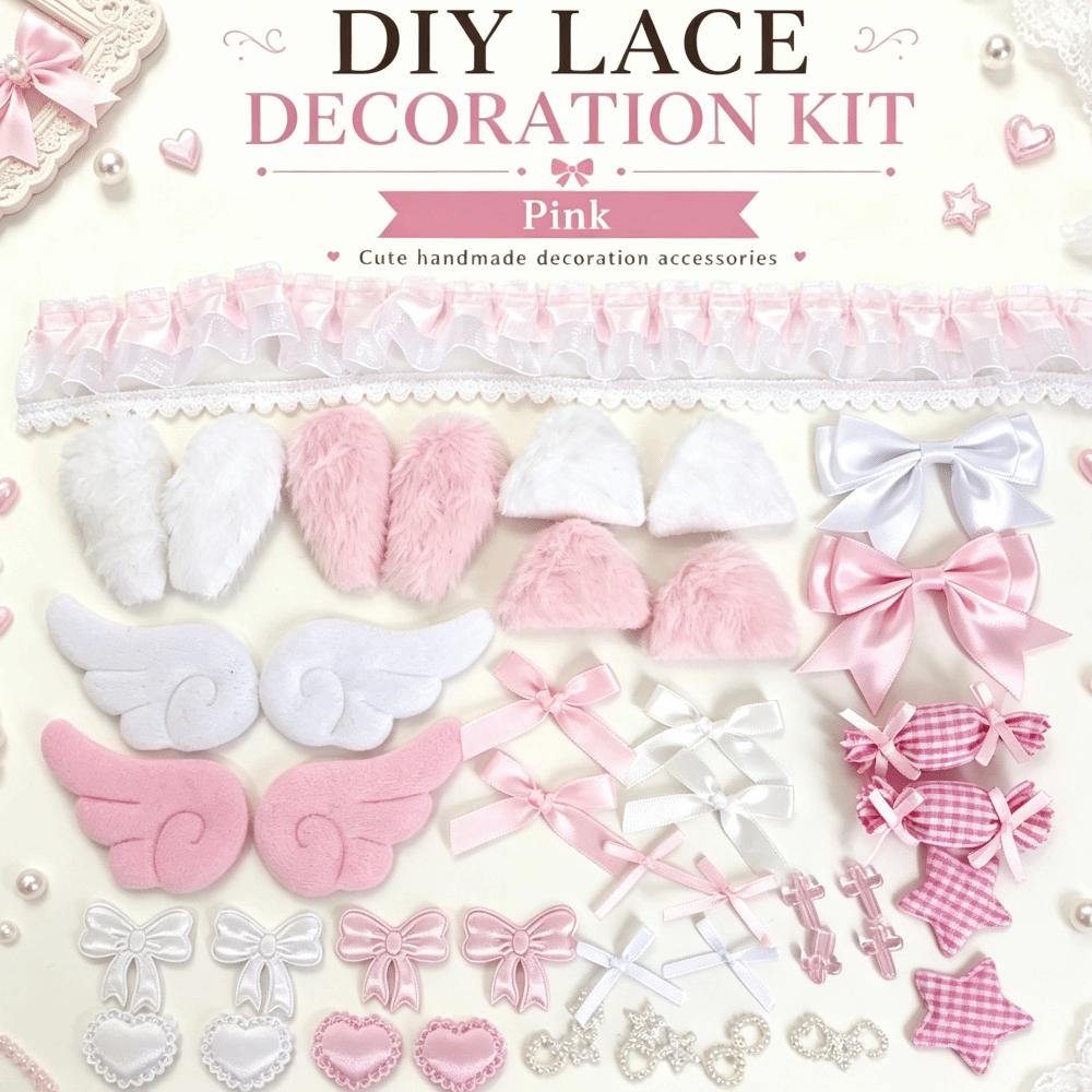 Sweet Girly DIY Decor Kit Lace Ribbon Bag Accessories Handmade Ita Bag Ornaments Gift Wrapping