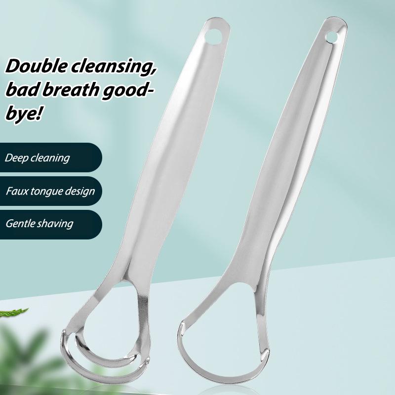 Zungenreiniger aus Edelstahl Doppelschicht Große Öffnung Zungenbelagreiniger Zungenbelagbürste Orales Zungenreinigungswerkzeug