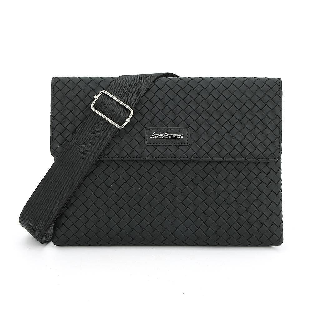 

Baellerry мужская тканая текстура сумка через плечо модная магнитная застежка одно плечо сумка чёрный