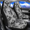 Gothic Skull Car Seat Covers Highback Bucket Seat Cover Universal Front Bucket Seat Cover,2pcs Universal Fit, Halloween Bat Auto Accessories