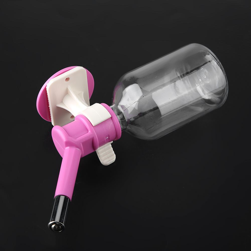 Sticlă de băut suspendată pentru câine de companie, cap fântână, dozator portabil de apă pentru pisici(S 250ml Roz)