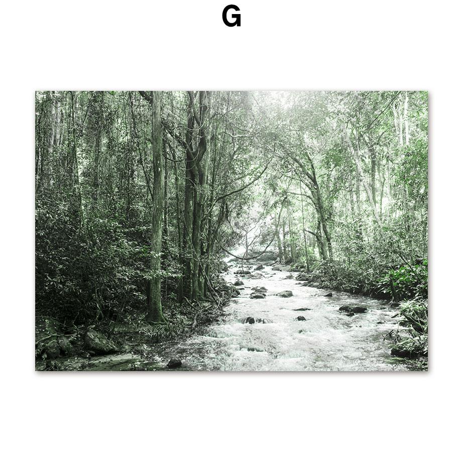

Лили, водопад, лес, река, олень, зеленые постеры на скандинавскую тему, принты, современная картина на холсте, настенные художественные фотографии для гостиной, домашний декор 21X30cm No Frame