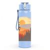 1PC Mountain Sunset Landscape Print 750ml Color Plastic Sports Water Bottle Leakproof Flip Straw Lid Suitable for Sports Office Home Use