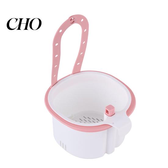 Kitchen Sink Strainer Filter, with Press-to-Dump Self-Cleaning Basket, Fast Draining Hanging Organizer Fine Mesh, Plastic Filter for Brush Holder розовый