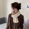 New Warm Knitted Short Scarf For Women Girls Autumn Winter Soft Cross Patchwork Colors Scarves Lady Warmer Neck Protection