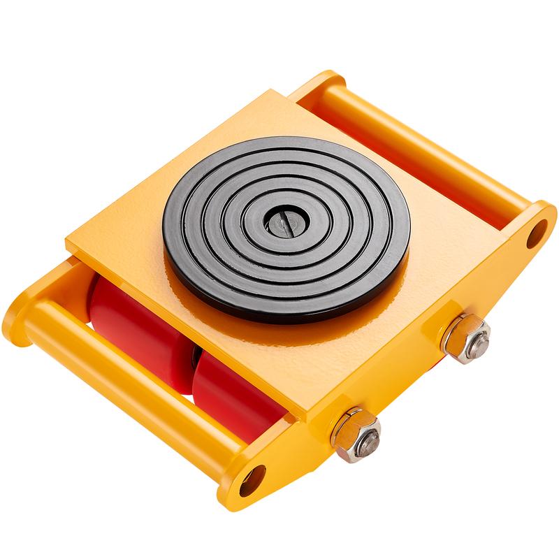 SucceBuy All-Steel Industrial Machinery Mover Pallet Trolley 6T Small Carrying Tank W/ 360Degree Rotation for Transporting Cargo