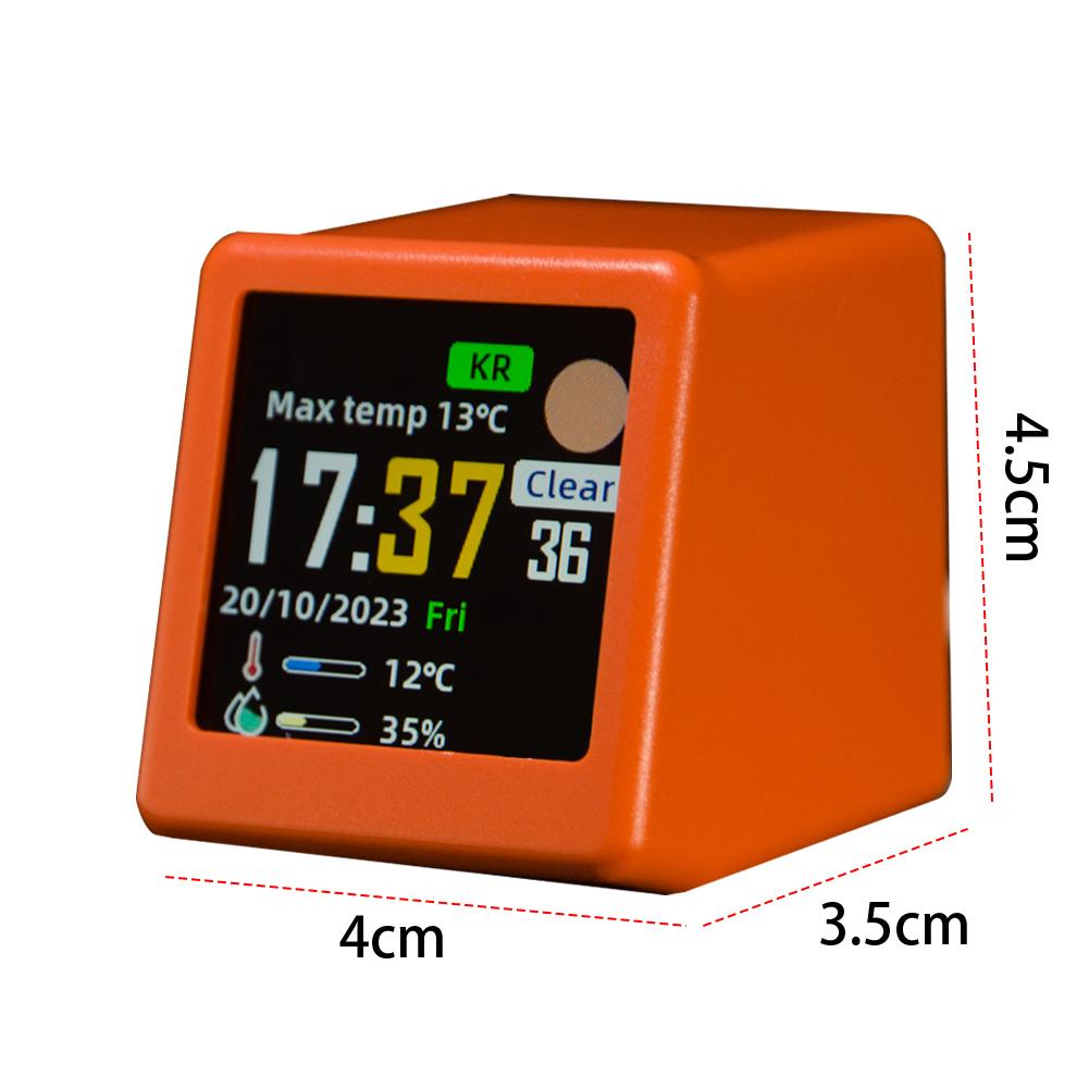 WiFi Wireless Weather Station Plug In Color Display Digital Calendar Temperature and Humidity Monitor for Desktop Decoration