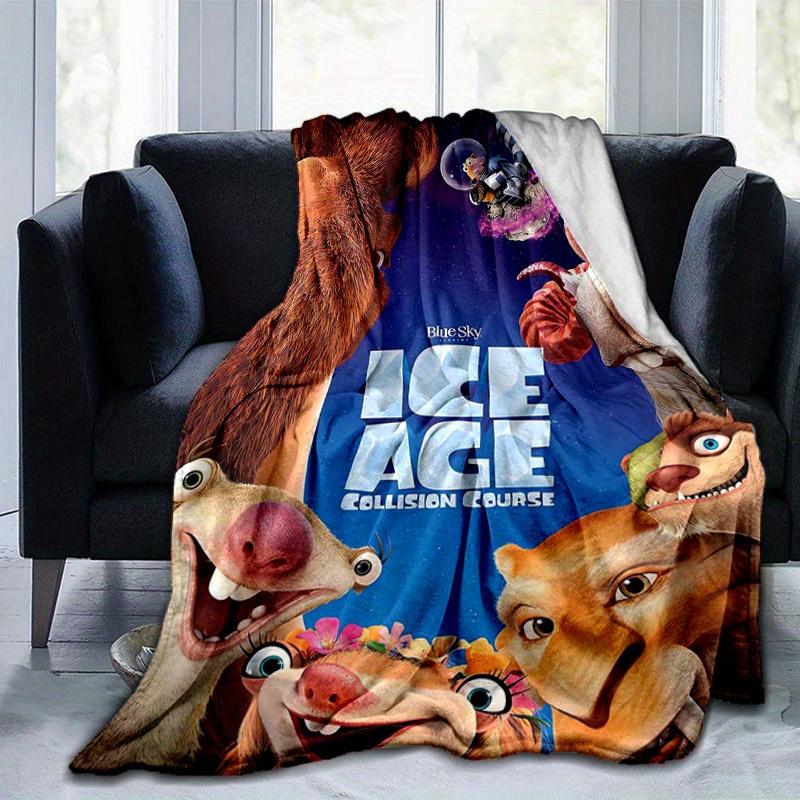 1 pezzo, L'era glaciale - In rotta di collisione Personaggi del film Coperta Plaid Perfetta per l'Arredamento della Casa, Copridivano, Uso Esterno, Viaggio, Campeggio