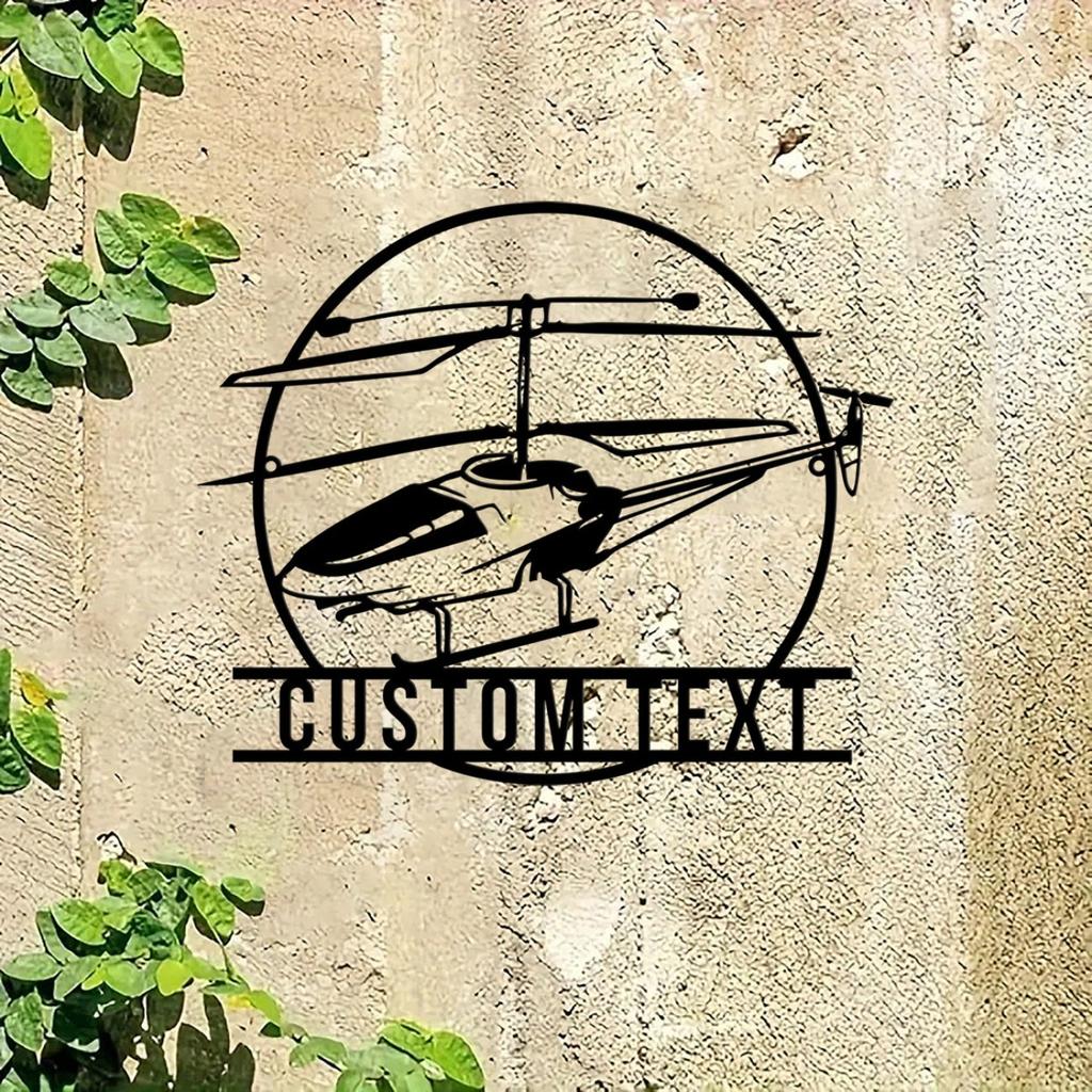 Custom RC Airplane Metal Wall Art Personalized Name Sign Home Decor