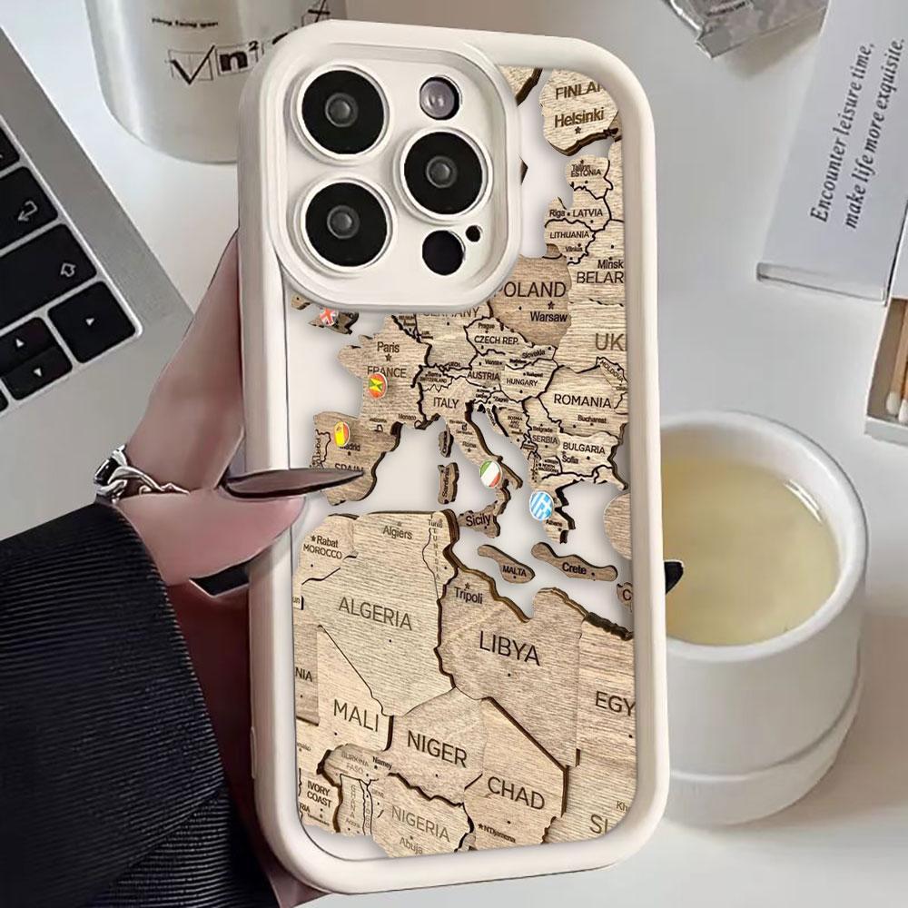 Planes World Map Travel Phone Case For Iphone Apple 17 AIR 16 16E 11 12 13 14 15 XR Plus Pro Max Silicone Case Funda Shell Cover