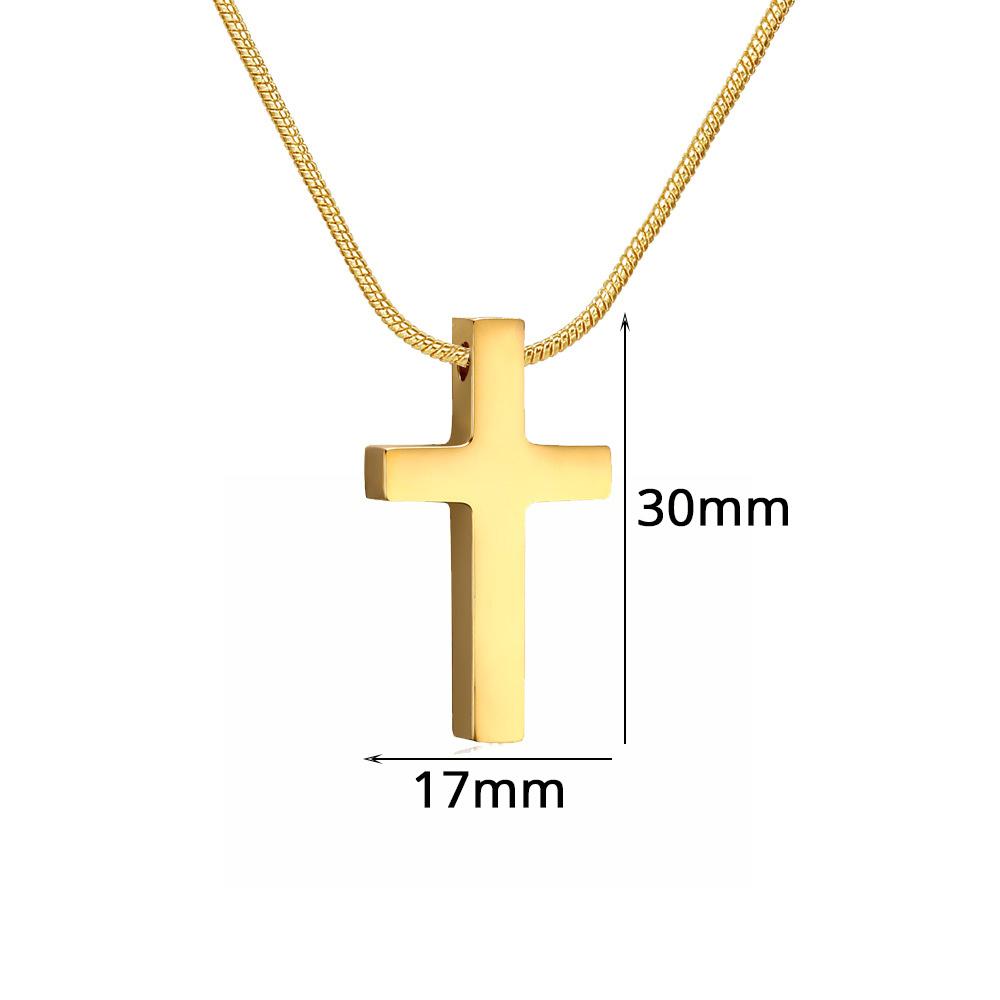 Fashion Small Cross Pendant Gold Silver Color Stainless Steel Snake Bone Chains Christian Amulet Necklace For Women Jewelry Gift