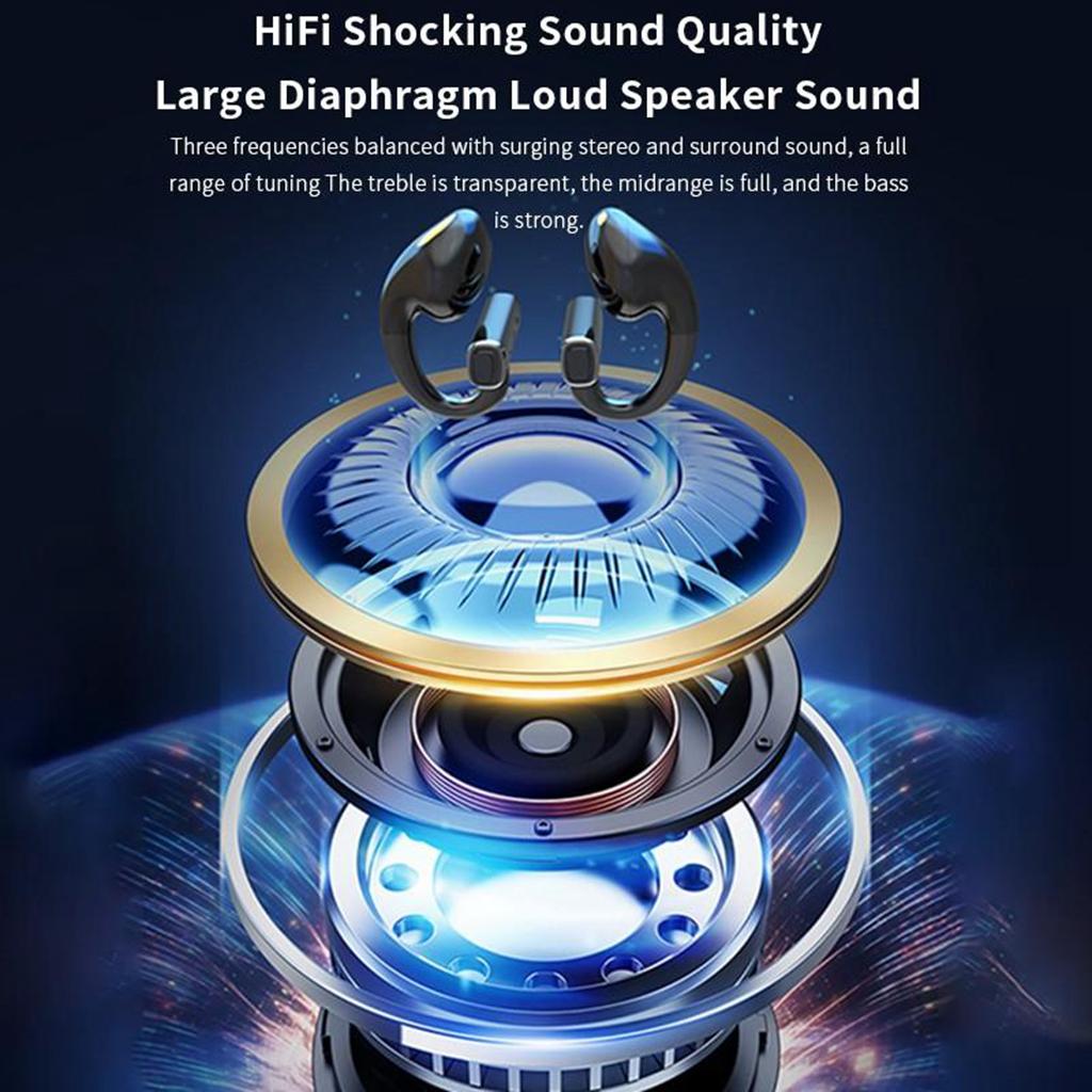 Drahtloses Bluetooth-Headset, schmerzfreies Tragen von Kopfhörern, starker Bass, HiFi-Surround-Sound-Ohrhörer, super lange Akkulaufzeit
