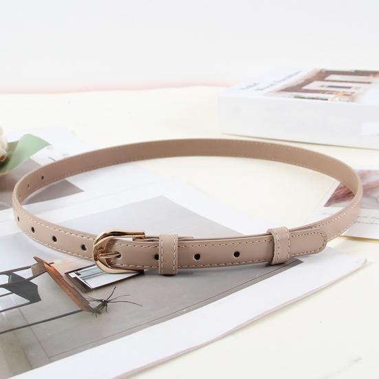 Women Belt Imitation Leather Adjustable Length Thin Belt Solid Color Dress Shirt Tops Waistband Fashion Accessories