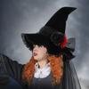 Halloween, Baroque, Witch Hat, Gothic, Queen, Mesh Simulation Flower, Dress Up Accessories, Party Props, Witch