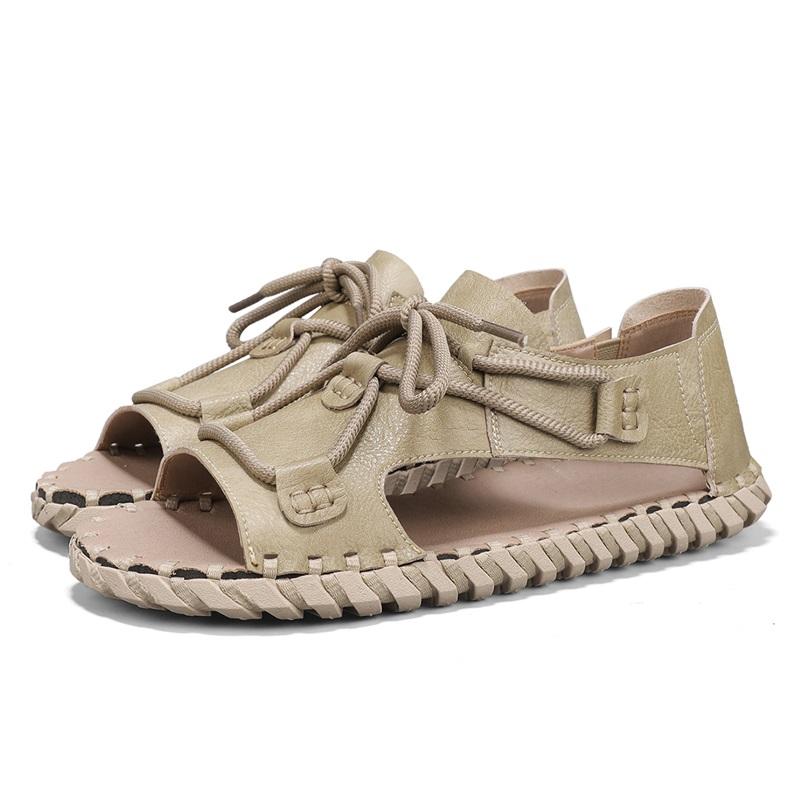 Fashion New handmade sandals Comfortable quality style Outdoor leisure streets and beaches Walking Classic black shoes Flat bottomed