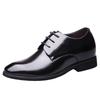 Old Man Head Brand Business Casual Leather Shoes Men's Inner Height-increasing Leather Shoes First Layer Cowhide Lace-up Round Head Shoes Black