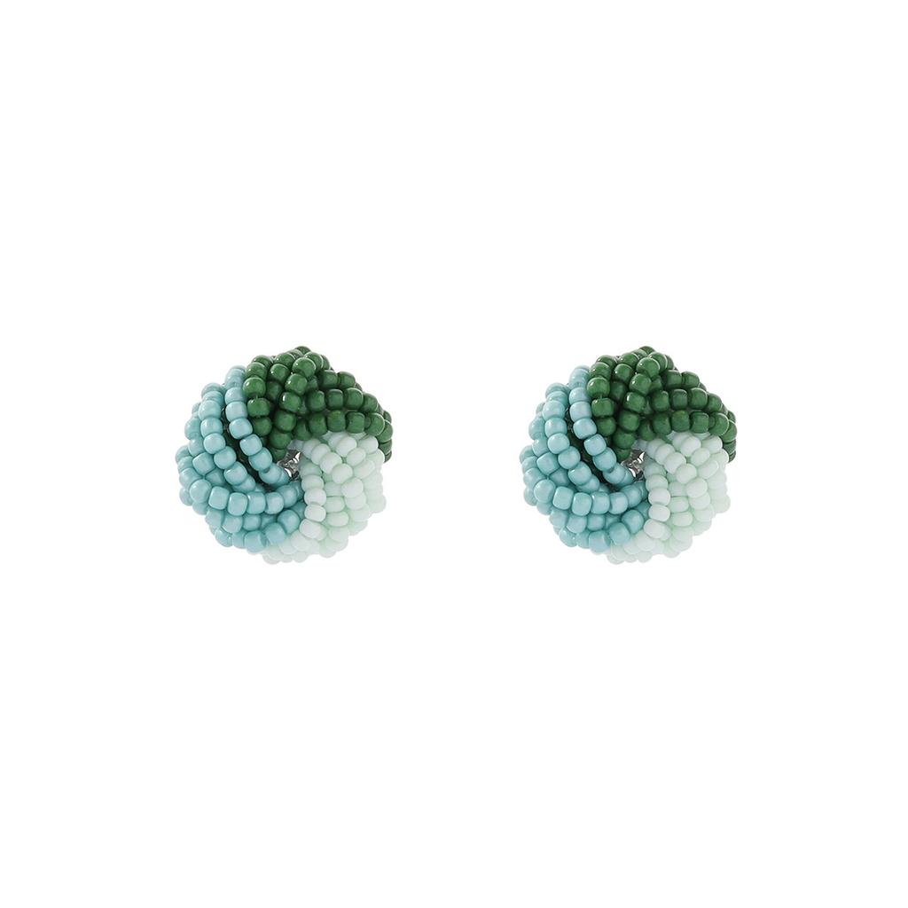 Summer Ethnic Style Bohemian Rice Bead Temperament Stud Earrings, Simple Niche Retro Handmade Earrings
