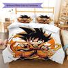 Son Goku Pattern Bedding,Quilt Set Quilt Cover Pillowcase Home Birthday Gift (1 * duvet cover + 2 * pillowcase, without core)