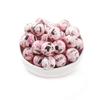 10Pcs 15mm New Silicone Beads Round Print Colorful Spacer Beads Food Grade  Baby Nursing Necklace Pacifier Chain Teether Toys
