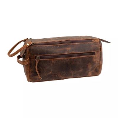 Γνήσιο δέρμα Buffalo Toiletry Bag Travel Dopp Kit Θήκη ξυρίσματος για άνδρες, γυναίκες
