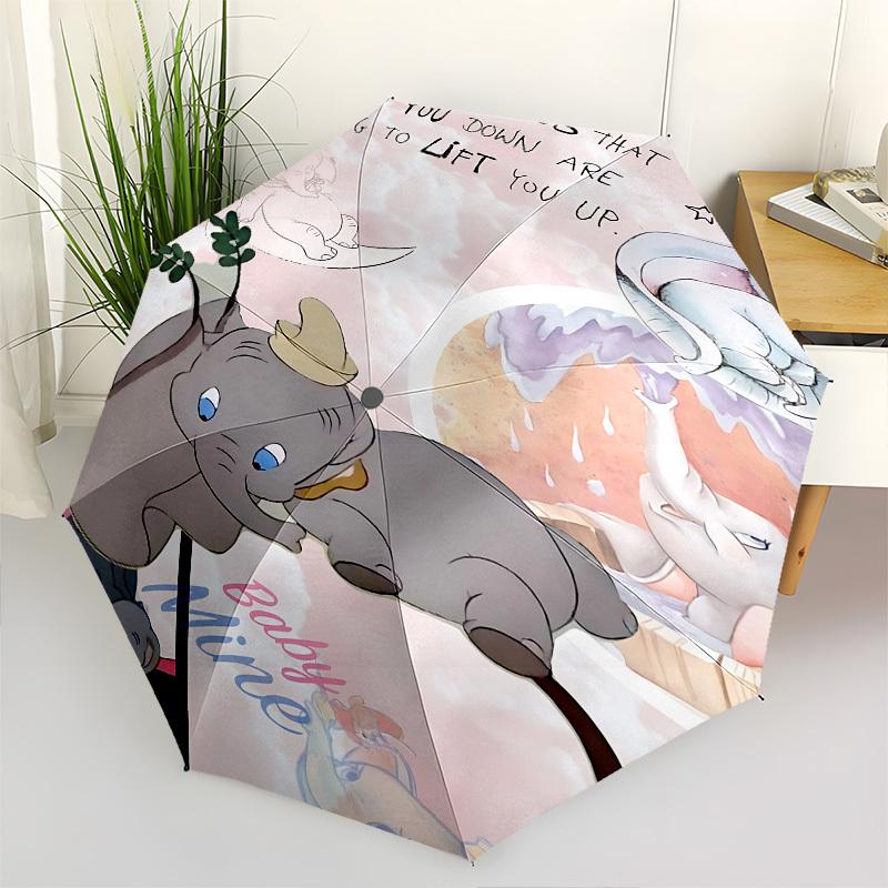 

Dumbo, Elephant Themed Automatic Opening and Closing Umbrella, Brightly Colored 8-rib Portable Umbrella, Suitable for Men and Women, A Perfect Gift fo