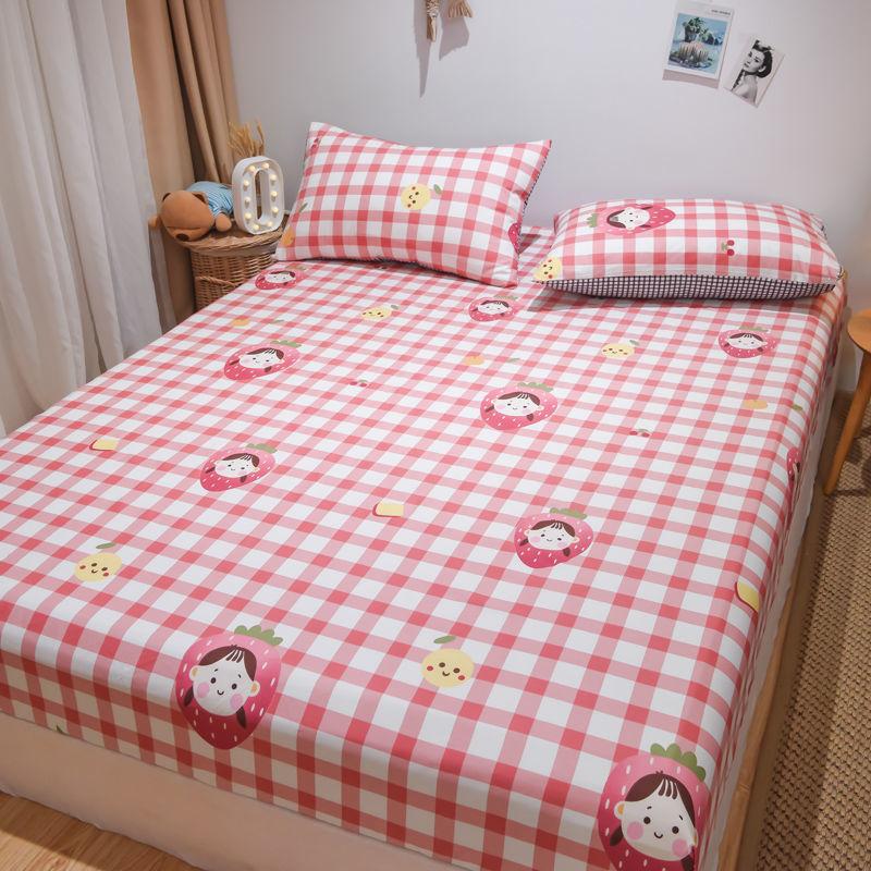 Cotton Bed Pillowcase Three-piece Plus Thick Anti-skid Protection Bed Cover Bedding Suit