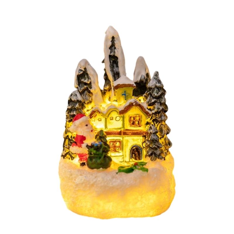 Miniature Gingerbreads House Shatterproof Resin Christmas Village Accessory For Kids Family Holiday Decoration