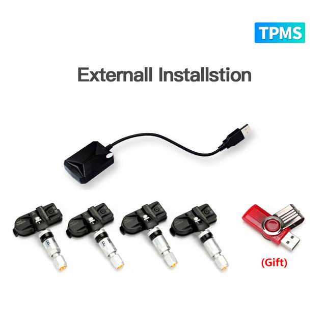 USB TPMS Däcktrycksövervakningssystem Android TPMS Reservdäck Intern Extern Sensor För Bilradio DVD-spelare