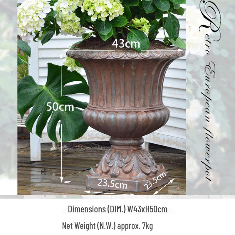Large European Roman Column Flower Pot for Outdoor Wedding or Garden Decor