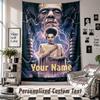 Custom Tapestry Wall Hanging, Bride of Frankenstein Personalized Name Text Home Wall Decor