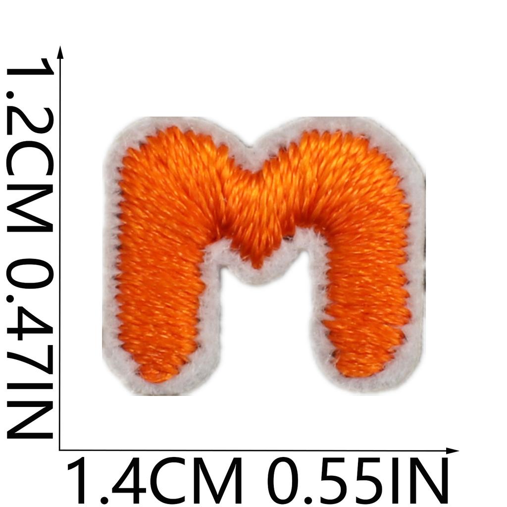 Mini Pegatina de Tela Bordada con Alfabeto Inglés Tamaño Pequeño DIY para Bolso Cambiante Parche Decorativo Pegatina Etiqueta Bordada por Computadora Número