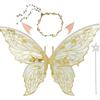 Sparkling Wings Wreath Elf Ear Set Foldable Fairy Cosplay Set Butterfly Wings Set  Themed Party