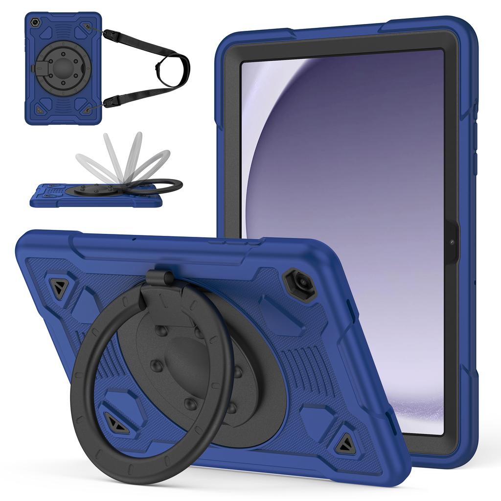 Tablet Case For Samsung Galaxy Tab A9 / Tab A11 Kickstand Space Planet PC + Silicone Tablet Cover with Shoulder Strap