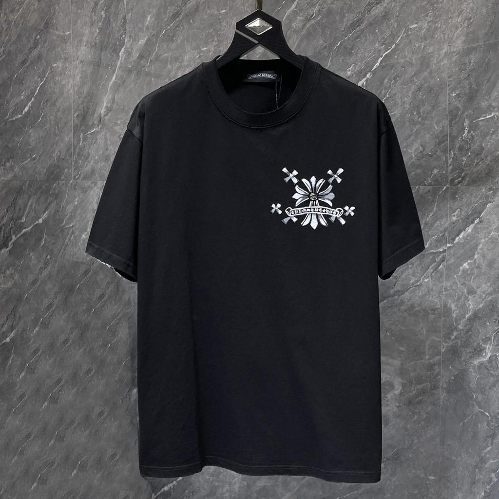 8931 CHROME HEARTS 2026 Summer New High Quality Cotton Round Neck Loose Large Size Men's and Women's T-shirt Couple T-shirt