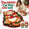 Red and Green Sleeping Cat Floor Mat Plush Faux Cashmere Rug Cute Cartoon Carpet  Entryway Decor