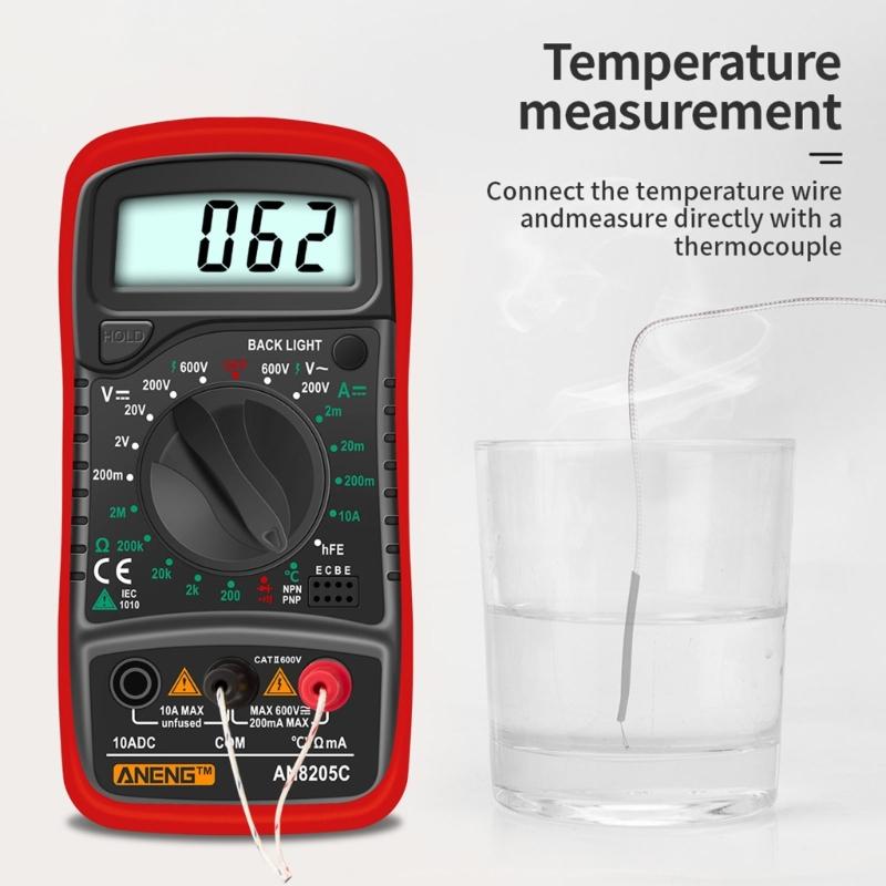 ANENG-AC/DC Ammeter Volt Ohm Tester Meter Diode-Audion Multimeter with Thermocouple Electrical Tester Meter 1999 Counts