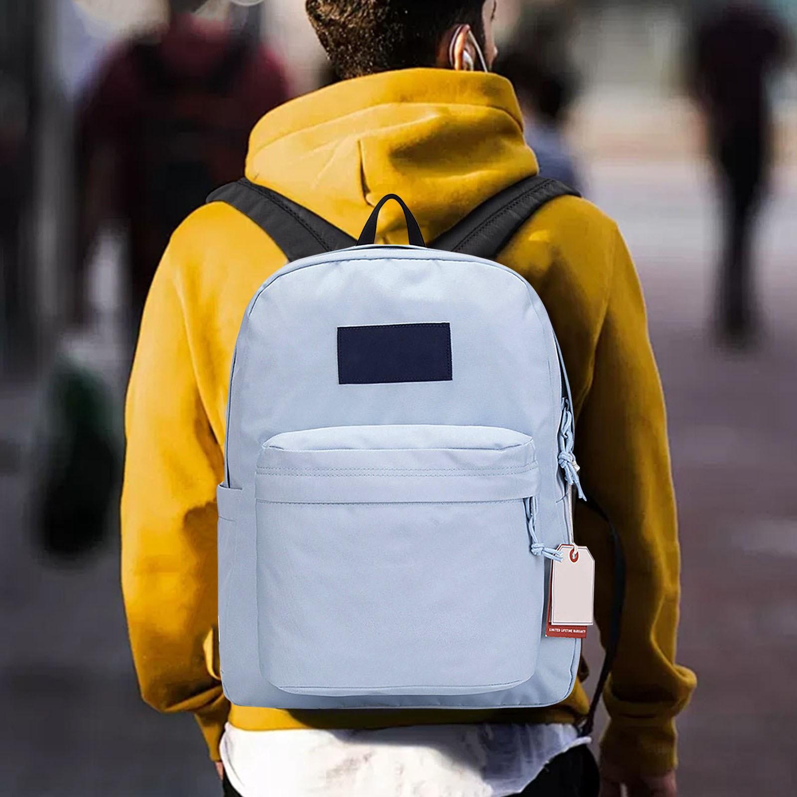 

Backpack Large Capacity School Bag Backpack Computer Bag Male And Female Students Solid Color Campus Travel Waterproof One Size