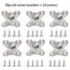 6 Sets Nickel L Brackets 90-Degree Corner Bracket Butterfly Corner Code  Wood Furniture Cabinet