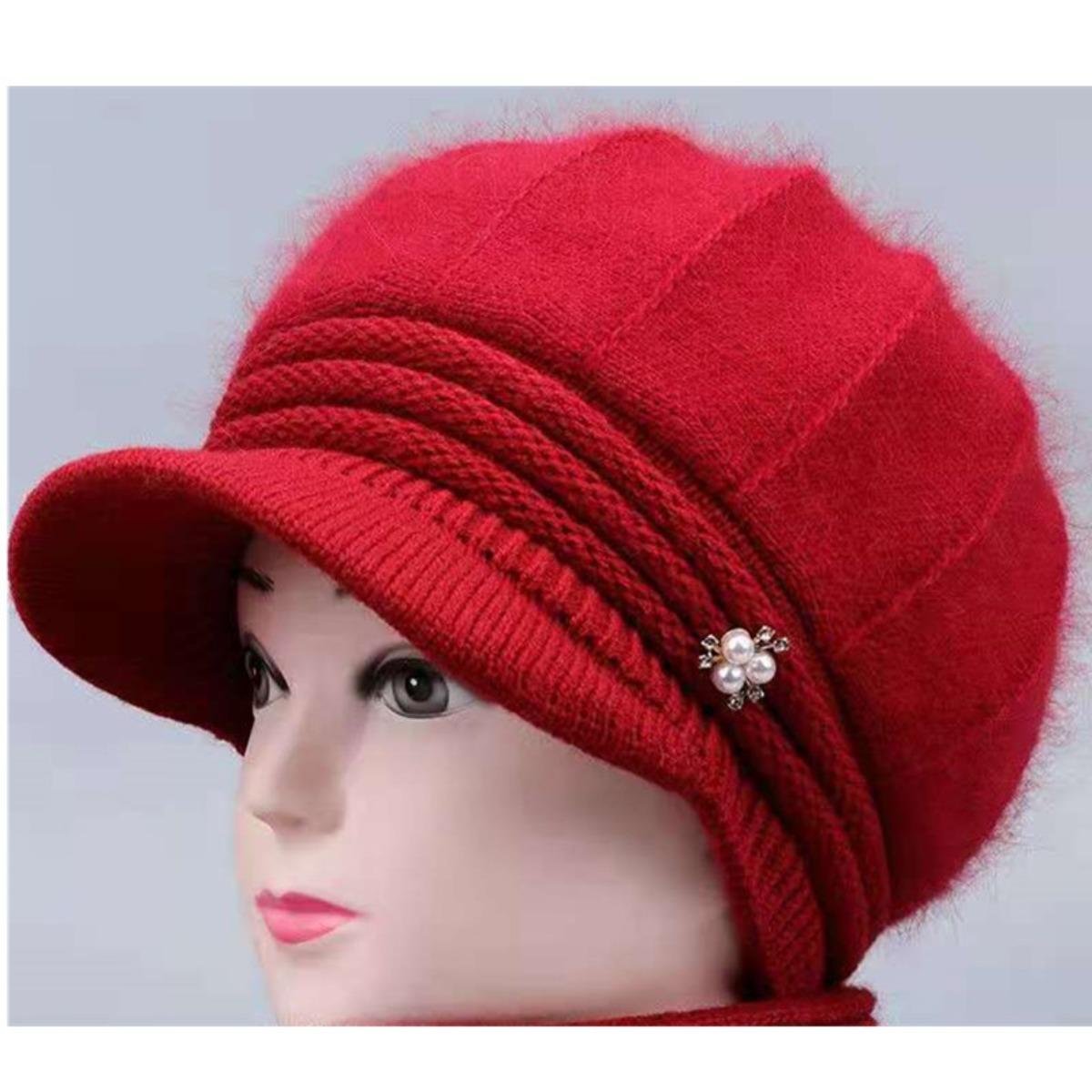 

Капелюхи, Жіночі капелюхи, Теплі капелюхи, В язані капелюхи, Товсті капелюхи, Вовняні капелюхи, Капелюхи із захистом вух One size червоний