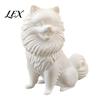Pomeranian Ornament 3D Printed Cute Dog Figurine, White Twisting Head Puppy Statue, Small Adorable Decoration Desktop for Home Office Desk Decor,